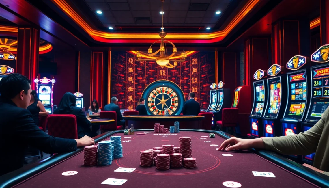 Experience the thrill of the casino at http://88aa.shop/, showcasing players enjoying poker and roulette under warm lights.