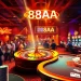 Experience thrilling betting action at 88AA Casino with roulette, poker, and slot machines lighting up the night.