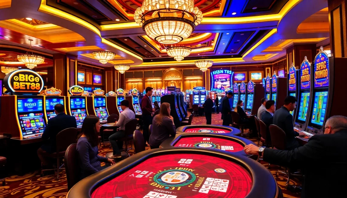 Engage with the vibrant world of BIGBET88 in a lively casino gaming atmosphere.