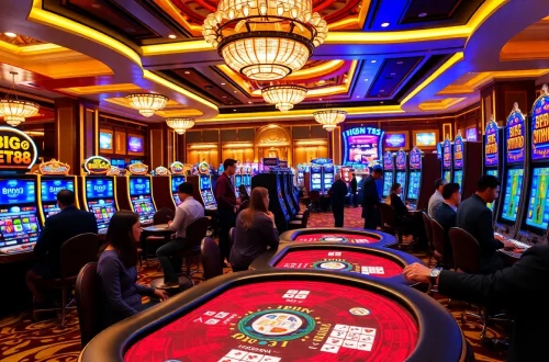 Engage with the vibrant world of BIGBET88 in a lively casino gaming atmosphere.