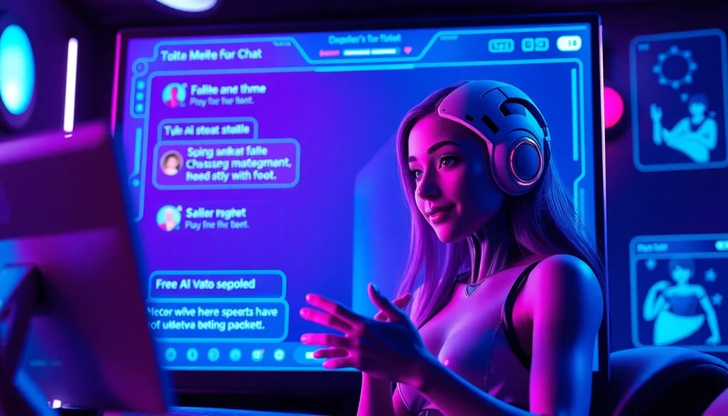 Engaging AI porn chat interaction with vibrant UI elements and character.
